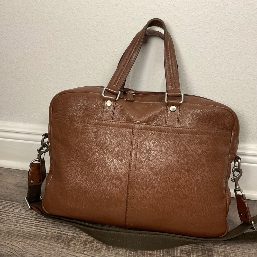 Coach Transatlantic Camden F70354 Leather Laptop Briefcase quiet luxury academia